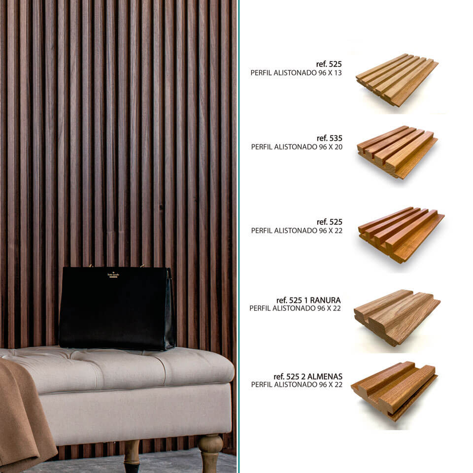 Paneles de madera para paredes interiores.